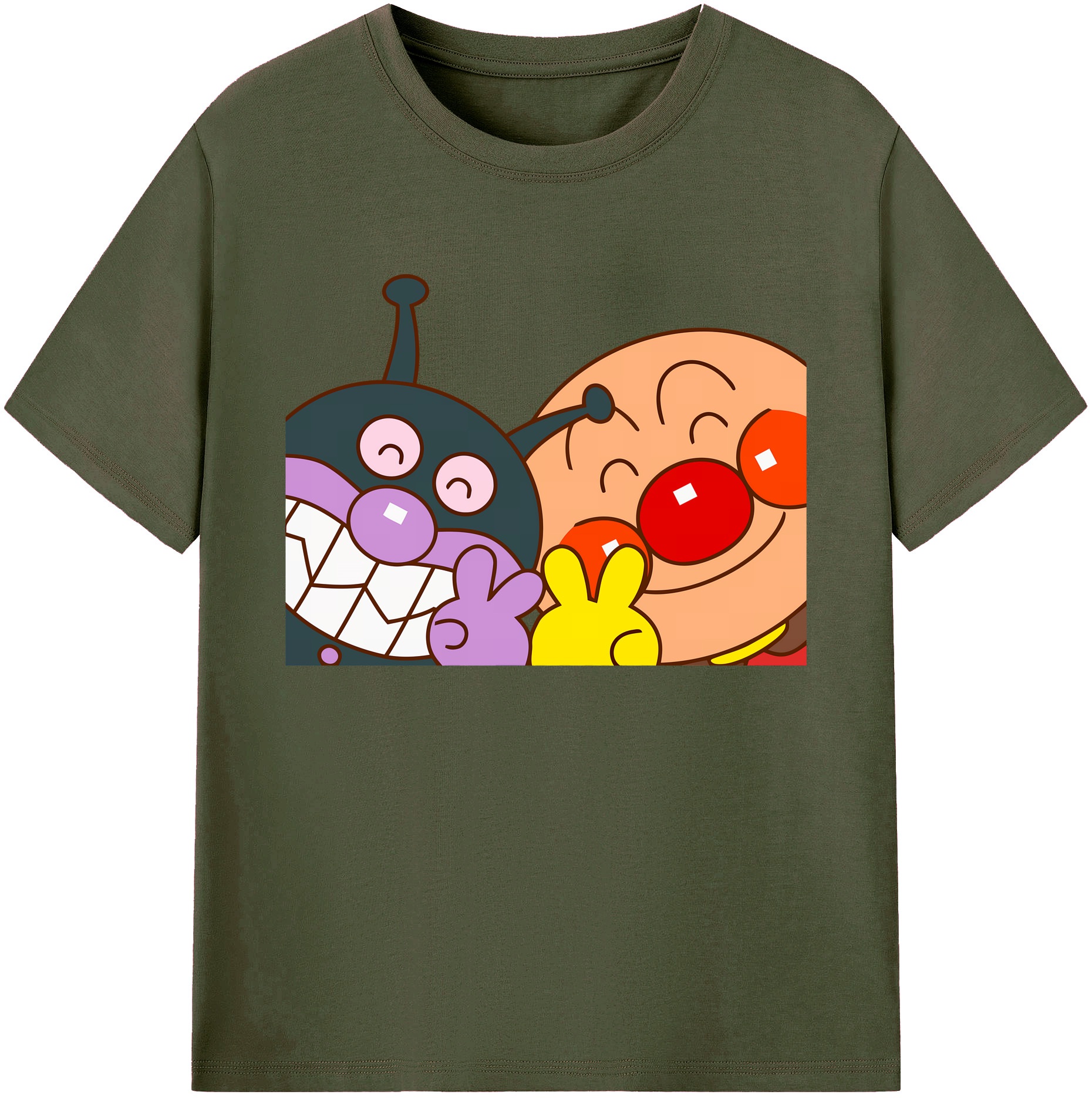 （画像用） アンパンマン Anpanman 綿100％ メンズ半袖Tシャツ｜肌触りやわらか＆通気性